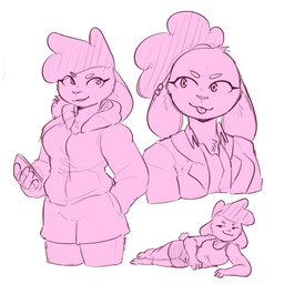 anthro bottomwear breasts clothed clothed_anthro clothed_female clothing collared_shirt ear_piercing eye_through_hair eyebrows female female_anthro fingers floppy_ears front_view fur hair hand_in_pocket holding_object jacket lop_ears lying on_side piercing pockets shirt shorts simple_background smile solo tail tongue tongue_out topwear translucent translucent_hair white_background conditional_dnp sonokido ventura_city_drifters emily_lang lagomorph leporid mammal rabbit 1:1 2020 digital_drawing_(artwork) digital_media_(artwork) english_description hi_res