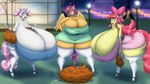 anthro anthrofied apple_bloom_(mlp) big_breasts blossom_(powerpuff_girls) blues64 breast_size_difference breasts bubbles_(powerpuff_girls) buttercup_(powerpuff_girls) candy cartoon_network cleavage clothed clothing cutie_mark_crusaders_(mlp) dessert earth_pony equid equine female food friendship_is_magic group halloween hasbro hi_res holidays horn horse huge_breasts huge_thighs hyper hyper_breasts hyper_thighs legwear mammal marauder6272 my_little_pony mythological_creature mythological_equine mythology pegasus pony powerpuff_girls scootaloo_(mlp) sweetie_belle_(mlp) thick_thighs thigh_highs trio unicorn wide_hips wings