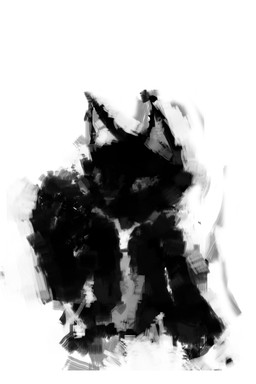 ambiguous_gender anthro pupils simple_background solo white_background anonymous_artist domestic_cat felid feline felis mammal 2:3 character_request monochrome unfinished