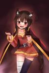 bandage blush brown_hair choker clothed clothing female fingerless_gloves gloves hair handwear inner_ear_fluff jewelry looking_at_viewer necklace open_mouth pose red_eyes solo tuft cowfee konosuba:_god's_blessing_on_this_wonderful_world! megumin_(konosuba) animal_humanoid cat_humanoid felid felid_humanoid feline feline_humanoid humanoid mammal mammal_humanoid 2:3 hi_res