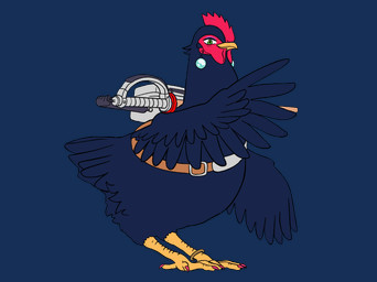 avian_feet backpack beak black_body black_feathers black_wings claws colored_nails eyelashes feathered_wings feathers feet female feral green_eyes harness jewelry looking_at_viewer melee_weapon nails piercing pink_claws pink_nails ring simple_background smile solo standing tail tail_feathers talons toes toony transparent_background weapon winged_arms wings yellow_beak rozalid rooster_fighter elizabeth_(rooster_fighter) avian bird chicken galliform phasianid 2d_animation alpha_channel animated digital_media_(artwork)
