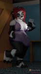 anthro big_breasts big_butt breasts butt clothing curvy_anthro curvy_figure electronics female hair heterochromia lingerie nightgown nipples panties pawpads phone red_hair solo thick_thighs underwear wide_hips xelli blizzard_entertainment warcraft bear giant_panda mammal pandaren 3d_(artwork) 9:16 digital_media_(artwork) hi_res