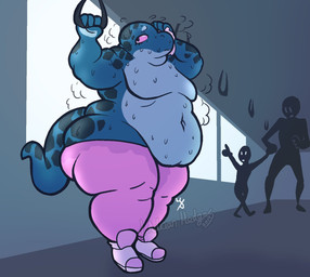anthro athletic_wear belly belly_overhang belly_rolls big_belly blue_body blue_skin bodily_fluids bottomwear breasts clothed clothing duo excessive_sweat exercise exhibitionism faceless_character fat_rolls female footwear gesture hand_gesture happy heart_symbol hug huge_thighs legwear light looking_away mostly_nude muffin_top navel nervous overweight overweight_anthro overweight_female pants pink_eyes pointing pointing_at_another public public_exposure public_transportation running shoes simple_background size_difference skimpy slightly_chubby slightly_chubby_anthro sneakers solo_focus spots standing sweat sweat_stain sweatdrop sweaty_belly sweaty_body thick_thighs tight_clothing tights topless topless_female wet wet_clothing wide_hips wiping wiping_forehead workout_clothing wittless-pilgrim gabby_(wittless-pilgrim) gecko humanoid lizard reptile scalie 2019 colored digital_drawing_(artwork) digital_media_(artwork) hi_res lighting shaded signature watermark
