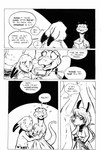 american_opossum anthro big_breasts breasts cleavage clothed clothing comic dialogue english_text female gecko group hi_res jamil_gonzalez jasper_gold_(character) lagomorph leporid lizard luellen_cunningham male mammal marsupial maude_o'dell monochrome rabbit reptile scalie text the_tale_of_jasper_gold trio virginia_opossum western wild_west winchester_rifle