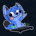 anthro arm_markings blep blue_body blue_fur cheek_tuft chibi cute_fangs derp_eyes dipstick_ears dipstick_limbs dipstick_tail ear_markings facial_markings facial_tuft fangs fluffy fluffy_ears fluffy_tail fur head_markings head_tuft keyboard male markings multicolored_body multicolored_ears multicolored_fur multicolored_tail onomatopoeia outline pattern_background pawpads paws simple_background sitting solo sound_effects spread_legs spreading tail tail_markings teeth telegram_sticker text tongue tongue_out tuft typing dex_blueberry owl_patch dexthefolf canid canine canis fox hybrid mammal wolf 1:1 animated high_framerate loop no_sound short_playtime webm