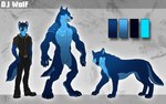 anthro belt blue_body blue_fur blue_hair bottomwear clothed clothing feral footwear fur hair hoodie male nude pants short_sleeve_hoodie solo tail topwear vallhound djwolf canid canine canis mammal wolf 16:10 model_sheet widescreen