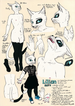 ambiguous_gender anthro blue_eyes clothed clothed_anthro clothing dipstick_tail eyebrows featureless_crotch fully_clothed fully_clothed_anthro fur leg_markings markings nipples nude_anthro pawpads pronouns realistic socks_(marking) solo tail tail_markings text whiskers white_body white_fur monoxromatik lilian_(monoxromatik) domestic_cat felid feline felis mammal 2019 character_name dated digital_drawing_(artwork) digital_media_(artwork) english_description english_text hi_res japanese_text model_sheet nonbinary_(lore)