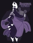 anthro belly big_belly big_breasts biped black_body breasts claws clothing eyelashes female holding_lyre holding_musical_instrument holding_object hooves horn huge_breasts huge_hips huge_thighs lyre musical_instrument paws plucked_string_instrument purple_clothing solo string_instrument thick_thighs white_body white_claws white_horn wide_hips conditional_dnp welwraith dormica_(welwraith) unknown_species 2023 hi_res signature