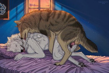 animal_genitalia animal_penis animal_vulva anthro anthro_on_feral anthro_penetrated anus aroused balls bestiality bodily_fluids butt canine_genitalia canine_penis canine_vulva cum duo erection eyes_closed female female_anthro female_on_feral female_penetrated feral feral_penetrating feral_penetrating_anthro food genital_fluids genitals inside intraspecies intraspecies_bestiality jewelry knot knotted_penis male male/female male_feral male_penetrating male_penetrating_female mating_grip necklace penetration penile penile_penetration penis sex solitude tongue tongue_out transformation vaginal vaginal_penetration vulva valiberite mythology auric_(calydor) auric_(selini) arctic_wolf canid canine canis domestic_dog mammal mythological_canine mythological_creature werecanid werecanine werecreature werewolf wolf absurd_res artist_collaboration hi_res