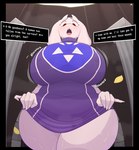 absurd_res anthro big_breasts blush boss_monster_(undertale) bovid breasts caprine clothed clothing coffilatte_(artist) curvy_figure digital_media_(artwork) english_text exclamation_point female floppy_ears fully_clothed goat hi_res horn huge_breasts mammal nipple_outline onomatopoeia open_mouth question_mark red_eyes robe solo sound_effects text thick_thighs toriel undertale undertale_(series) voluptuous white_body