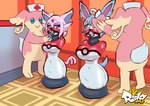 amputee anthro anthro_penetrated bdsm bondage bound cock_gag disability encasement female female_anthro female_penetrated forced forced_oral gag gag_mask group latex object_in_mouth oral oral_penetration penetration sex rida_arts nintendo pokemon audino eeveelution espeon generation_2_pokemon generation_5_pokemon generation_6_pokemon pokemon_(species) shiny_pokemon sylveon hi_res