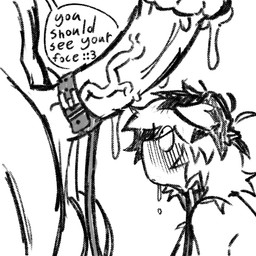 animal_genitalia animal_penis big_penis bodily_fluids collar collar_on_penis dialogue duo equine_genitalia equine_penis female flared_penis floppy_ears genital_fluids genitals huge_penis hyper hyper_genitalia hyper_penis leaking leaking_precum leash leashed_collar male penis precum shocked size_difference smaller_female text vein veiny_penis crowshroomm gab_(crowshroomm) oenopos_(henrijae) animal_humanoid canid canid_humanoid canine canine_humanoid humanoid mammal mammal_humanoid 1:1 english_text hi_res monochrome