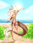 anthro beach cloud female sand sea seaside sky solo tail water coffaefox asian_mythology east_asian_mythology mythology cinna_(notsorad) dragon eastern_dragon mammal mythological_creature mythological_scalie scalie hi_res