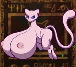 areola big_breasts blue_eyes breasts busty_feral female feral huge_breasts hyper hyper_breasts nipples pink_areola pink_body pink_nipples slightly_chubby small_areola solo tail leptail nintendo pokemon generation_1_pokemon legendary_pokemon mew_(pokemon) pokemon_(species)