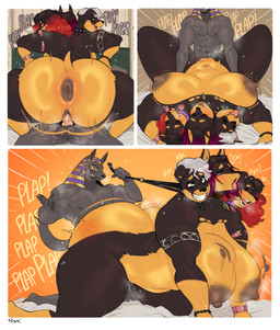 3_heads abs animal_genitalia animal_penis anthro anthro_on_anthro anthro_penetrated anthro_penetrating anthro_penetrating_anthro anus big_breasts big_butt bodily_fluids breasts butt butt_slap cowgirl_position curvy_figure doggystyle eye_roll eyes_closed female female_penetrated from_behind_position from_front_position genital_fluids genitals huge_breasts huge_butt knot larger_female leash leash_pull lying male male/female male_penetrating male_penetrating_female missionary_position multi_head musk nipples on_back on_bottom on_top penetration penile penile_penetration penis penis_in_vagina sex size_difference slap spank_marks spanking sweat thick_thighs tongue tongue_out vaginal vaginal_fluids vaginal_penetration voluptuous vulva wide_hips roly egyptian_mythology european_mythology greek_mythology middle_eastern_mythology mythology anubis anubis_(primemodial16) bernise_(primemodial16) kerrissa_(primemodial16) roselia_(primemodial16) anubian_jackal canid canid_demon canine canis cerberus deity demon dobermann domestic_dog hellhound jackal mammal mythological_canine mythological_creature pinscher 2023 hi_res
