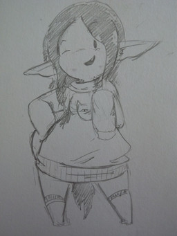 clothing fangs female not_furry one_eye_closed simple_background solo sweater teeth topwear wide_hips wink vono adventure_time cartoon_network marceline_abadeer humanoid imp vampire 3:4 hi_res monochrome