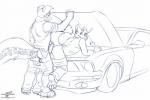 ! 4_toes anal anthro balls barefoot bent_over butt cam canine car claws clothing dog ear_piercing erection eyebrow_piercing facial_piercing gay hindpaw hot_dogging looking_back male mammal mechanic pants pants_down paws penis piercing plain_background sex shirt shoes sketch soles standing surprise toes white_background wolf wolfblade
Rating: Explicit
Score: 14
User: Pokelova
Date: January 27, 2014