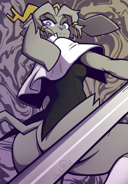 2_horns abstract_background annoyed anthro antlers big_butt black_clothing black_topwear black_vest blue_eyes bottomless breasts butt closed_frown clothed clothing eyebrows eyelashes female floppy_ears frown fur grey_body grey_fur grey_hair grey_nose hair holding_melee_weapon holding_object holding_sword holding_weapon horn huge_butt legwear looking_at_viewer looking_back looking_back_at_viewer lop_ears low-angle_view medium_breasts melee_weapon mouth_closed pupils rear_view solo sword tail thick_eyebrows thick_thighs topwear vest weapon white_clothing white_legwear white_pupils white_topwear wide_hips limehazard pseudoregalia sybil_(pseudoregalia) bovid caprine goat jackalope lagomorph leporid mammal rabbit 2023 cel_shading digital_media_(artwork) hi_res portrait shaded signature three-quarter_portrait
