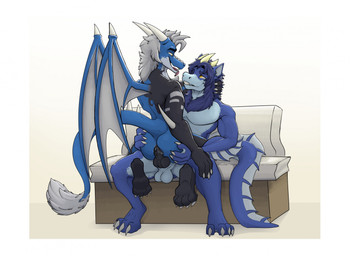 2_horns 3_horns anthro anthro_on_anthro anthro_penetrated anthro_penetrating anthro_penetrating_anthro arm_frill arm_spikes balls black_body blue_body blue_hair butt butt_grab duo elbow_spikes eye_contact flesh_fang frill_(anatomy) from_front_position furniture genitals grey_hair hair hand_on_butt hand_on_neck horn looking_at_another looking_pleasured male male/male male_penetrated male_penetrating male_penetrating_male mastery_position membrane_(anatomy) membranous_wings multi_horn muscular muscular_arms on_sofa pecs penetration sex sitting sitting_on_sofa smile smiling_at_another smiling_at_partner sofa sofa_sex spiked_tail spikes spikes_(anatomy) tail tail_frill tail_tuft tongue tongue_out tuft wing_spikes wings eanic8 mythology dablur haku_(rykan95) aquatic aquatic_dragon dragon mythological_creature mythological_scalie scalie digital_media_(artwork) hi_res
