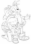 absurd_res anthro balls breasts canid canine crossgender demon duo eulipotyphlan fox genitals gynomorph handjob hedgehog hi_res intersex kandlin male mammal miles_prower monochrome mtg_crossgender mti_crossgender penile penis sega sex simple_background sonic_the_hedgehog sonic_the_hedgehog_(series)