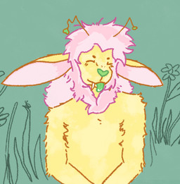 antennae_(anatomy) anthro arm_tuft armpit_hair armpit_tuft big_ears body_hair chest_tuft eyelashes eyes_closed fangs femboy fluffy fur fuzzy green_nose green_tongue hair head_tuft heart_nose heart_symbol long_hair male male/male mane messy_hair narrowed_eyes nude nude_anthro nude_male pattern_background plant shoulder_tuft silly silly_face simple_background slim snout solo squint teeth teeth_showing tongue tongue_out tuft upper_body wet_tongue yellow_body yellow_fur totalstinker froople_(totalstinker) felid feline hybrid mammal unknown_species colored sketch