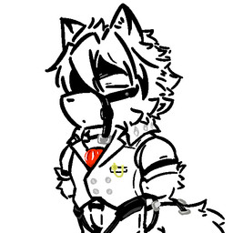 black_nose dipstick_tail eyes_closed male markings simple_background solo tail tail_markings white_background white_tail_tip mihoyo zenless_zone_zero von_lycaon canid canine canis mammal wolf