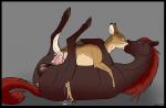 2014 animal_genitalia anus backlash91 balls barefoot black_eyes brown_eyes butt cervine cum cum_in_pussy cum_inside cum_on_balls cum_on_leg cum_on_penis cum_on_tail deer equine erection eye_contact eyelashes female feral feral_on_feral fur grey_background half-closed_eyes hi_res hooves horse horsecock interspecies kissing legs_up lying male mammal nude on_back on_floor on_top penetration penis plain_background pussy raised_leg sex shadow size_difference squint straight thick_penis vaginal vaginal_penetration
Rating: Explicit
Score: 12
User: Finchmaster
Date: March 08, 2014