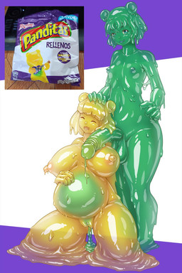 after_sex animal_ears balls bangs belly big_belly big_breasts big_penis blunt_bangs bodily_fluids breasts candy colored_cum comparison cum cum_drip cum_from_vagina cum_in_vagina cum_inflation cum_inside dessert dot_nose dripping duo erect_nipples excessive_cum excessive_genital_fluids eyes_closed female femboy food genital_fluids genitals glans green_body green_cum green_goo gummy_(food) gummy_bear_(food) hair hand_on_another's_head hand_on_own_belly humanoid_genitalia humanoid_penis inflation kneeling male male/female medium_hair navel nipples nude penis pseudo_hair reference_inset short_hair smile standing translucent translucent_body unusual_bodily_fluids unusual_cum unusual_genital_fluids vulva yellow_body yellow_goo otocai animal_humanoid bear food_creature goo_creature goo_humanoid humanoid living_candy mammal mammal_humanoid ursid_humanoid hi_res reference_image