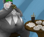 anthro belly eating eating_food food food_fetish food_play holding_food holding_object male navel nekot obese obese_anthro obese_male overweight overweight_anthro overweight_male rumbling_stomach solo weight_gain nekotthebrave animal_humanoid canid canid_humanoid canine canine_humanoid humanoid mammal mammal_humanoid wolf_humanoid absurd_res hi_res