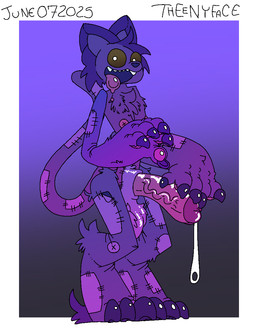 anthro balls big_penis black_eyes bodily_fluids button_nipples claws cum genital_fluids genitals gradient humanoid_genitalia humanoid_penis looking_at_viewer male nipples pawpads penis plushie purple_body solo standing stitch_(sewing) theenyface mob_entertainment poppy_playtime smiling_critters catnap_(poppy_playtime) animate_inanimate domestic_cat felid feline felis living_plushie mammal