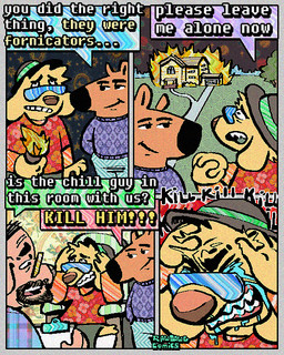 4_panel_comic abstract_background aloha_shirt anthro arson beard bodily_fluids burning_building clenched_teeth clothing crying dialogue duo eyewear facial_hair fire fur group hand_in_pocket hand_on_head hat headgear headwear male outside pattern_clothing pattern_shirt pattern_topwear pockets shirt sunglasses sweater tears teeth text therapist topwear torch trio yellow_body yellow_fur rawdawgcomics my_new_character rawdawgcomics_(series) my_new_character_(phillip-banks) stahli_(rawdawgcomics) canid canine canis domestic_dog mammal 4:5 artist_name comic digital_media_(artwork) english_text hi_res