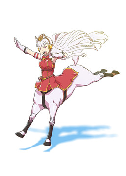 animal_ears breasts clothed clothed_female clothed_taur clothing female fur gloves hair handwear hooves light_body light_skin long_hair quadruped red_clothing red_topwear simple_background solo tail taurified topwear unguligrade white_background white_body white_clothing white_fur white_gloves white_hair white_handwear ueyama_michirou cygames european_mythology greek_mythology mythology uma_musume_pretty_derby gold_ship_(pretty_derby) centaur equid equid_taur humanoid_taur mammal mammal_taur taur hi_res
