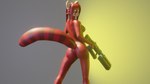 anthro breasts butt female fur gun looking_at_viewer nude ranged_weapon rear_view red_body red_fur rifle side_boob solo weapon edricmarcry ailurid mammal red_panda 16:9 3d_(artwork) digital_media_(artwork) hi_res widescreen