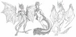 4_toes 5_fingers anthro breasts digitigrade featureless_breasts featureless_crotch feet female fingers fur fur_ridge heart_symbol horn membrane_(anatomy) membranous_wings nude simple_background spines tail text toes white_background wings isvoc capcom european_mythology monster_hunter mythology dragon elder_dragon furred_dragon furred_scalie kushala_daora leviathan_(mh) mizutsune mythological_creature mythological_scalie safi'jiiva scalie western_dragon wingless_dragon 2022 digital_media_(artwork) hi_res url