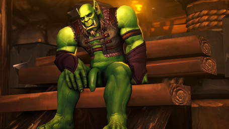armor balls big_penis bottomless clothed clothing flaccid foreskin genitals glans greaves humanoid_genitalia humanoid_penis male muscular muscular_humanoid muscular_male not_furry penis pose sitting solo topwear unretracted_foreskin vest rooking blizzard_entertainment warcraft humanoid orc 16:9 3d_(artwork) 4k absurd_res digital_media_(artwork) hi_res pinup widescreen