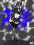 alternative_fashion anthro blue_eyes boots bulge chain clothing femboy fishnet_clothing fishnet_legwear footwear goth jewelry latex legwear male pendant shoes solo spikes teasing tight_clothing ryuzka koala mammal marsupial vombatiform absurd_res hi_res