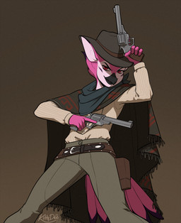 anthro beak biped bottomwear clothed clothed_anthro clothed_male clothing fingers front_view fully_clothed fully_clothed_anthro fully_clothed_male gun hat headgear headwear looking_at_viewer male ranged_weapon simple_background smile solo standing tail topwear weapon kittydee avian bird 2026 digital_drawing_(artwork) digital_media_(artwork) hi_res