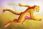 action_pose amber_eyes ambiguous_gender anthro biped blurred_background chest_tuft detailed_background feet field fist fur grass hair markings motion_blur nature nude orange_eyes outside paws plant pose running side_view sky solo spots spotted_body spotted_fur tail tree tuft yellow_body yellow_fur neotheta kesh_(pojodan) cheetah felid feline mammal 2013 hi_res