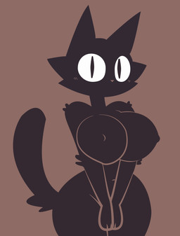 anthro big_breasts black_body black_fur breasts female fur simple_background solo smuggoblin domestic_cat felid feline felis mammal 2026 absurd_res hi_res