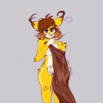 anthro female fur genitals masturbation pussy simple_background solo vaginal vaginal_masturbation yellow_body yellow_fur mountaincat catherine_(mountaincat) felid feline lynx mammal 1:1 hi_res