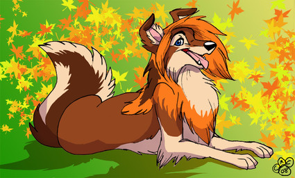 ambiguous_gender black_nose blue_eyes brown_body brown_fur feral fur lying open_mouth open_smile orange_body orange_fur paws pink_tongue smile smile_lines snout solo tail tan_body tan_fur teeth tongue tongue_out blondefoxy australian_shepherd canid canine canis dingo domestic_dog herding_dog hybrid mammal pastoral_dog sheepdog 2008 cel_shading digital_drawing_(artwork) digital_media_(artwork) full-length_portrait portrait shaded