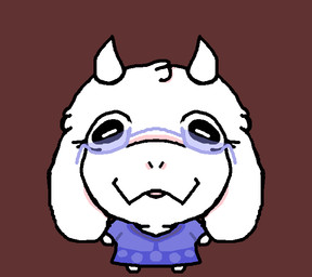 anthro bottomwear clothing eyewear female floppy_ears glasses gown horizontal_pupils looking_at_viewer pupils skin_fang skirt snout solo very_short_hair unknown_artist noelling_(meme) undertale_(series) toriel bovid caprine goat mammal