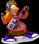 bottomwear brown_body brown_bottomwear brown_clothing brown_pants clothing electronics footwear grin hair headphones holding_keytar holding_musical_instrument holding_object hoodie looking_aside male musical_instrument orange_clothing orange_hair orange_hoodie orange_topwear pants purple_clothing purple_footwear shoes short_hair smile solo toony topwear unknown_artist club_penguin avian bird penguin absurd_res alpha_channel full-length_portrait hi_res official_art portrait