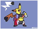 anthro anthrofied border bottle breasts cleft_tail clothing container cosplay_pikachu_(costume) female gesture heart_symbol heart_tail holding_object luchador midriff pink_eyes pokemorph shrug solo tail towel under_boob water_bottle white_border wrestler matchesyashi nintendo pokemon cosplay_pikachu_(character) pikachu_libre generation_1_pokemon pikachu pokemon_(species) 2021 digital_media_(artwork) pixel_(artwork)