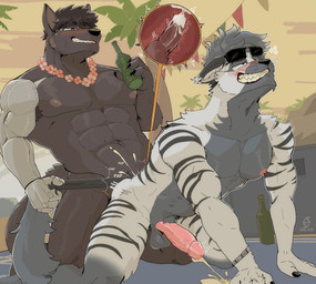 anal_orgasm animal_genitalia animal_penis anthro barazoku big_penis blush bodily_fluids canine_genitalia canine_penis cum cum_in_ass cum_inside cumshot doggystyle drinking_alcohol duo ejaculation from_behind_position genital_fluids genitals hands-free humanoid_genitalia humanoid_penis internal internal_anal knot knotted_penis knotting male male/male male_anthro muscular muscular_anthro muscular_male nude_anthro nude_male orgasm penis prosthetic prosthetic_arm prosthetic_limb sex smile tail tail_pull vein veiny_penis angel_lazzu canid canine canis hyena mammal striped_hyena wolf absurd_res hi_res