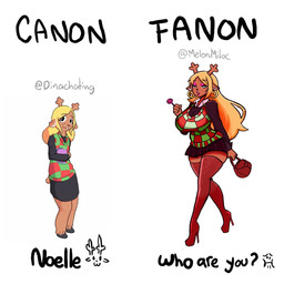 alternative_fashion anthro antlers bedroom_eyes big_breasts bimbofied blonde_hair book boots bottomwear breasts brown_body brown_fur buckteeth candy cartoon_freckles clothing dessert dress ear_piercing ear_ring eye_makeup eyelashes eyeshadow female flat_chested food footwear freckled_face freckles fur glistening_eyelids gyaru hair half-closed_eyes high_heeled_boots high_heels holding_bag holding_book holding_object hooves horn j-fashion legwear lips lipstick lollipop long_eyelashes long_hair makeup miniskirt narrowed_eyes piercing pink_eyeshadow pivoted_ears popsicle popsicle_stick purse red_nose ring_piercing seductive shoes simple_background skirt solo tail teeth text thick_lips thigh_boots thigh_highs topwear vest white_background dinachating melonmiloc canon_vs._fanon deltarune undertale_(series) noelle_holiday cervine deer mammal new_world_deer reindeer 1:1 artist_collaboration hi_res