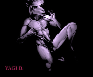 anthro bodily_fluids cigarette condom cum dark genital_fluids genitals male penis sexual_barrier_device solo text sepiaflux bovid caprine domestic_goat goat mammal hi_res