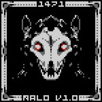 16-bit 1:1 ambiguous_gender anterior_nasal_aperture anthro black_background black_body black_fur black_hair black_sclera bone border canid digital_media_(artwork) english_text fangs front_view fur grey_border grey_text hair headshot_portrait malo malo_1.0 mammal number pixel_(artwork) portrait pupils red_eyes scp-1471 scp-1471-a scp_foundation simple_background skull solo spot_color teeth text thxsprites white_pupils