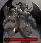 5_toes abs anthro areola barazoku biceps big_feet big_muscles biped bone bulge claws cross deltoids detailed_bulge feet foot_fetish foot_focus fur genital_outline head_markings horn huge_muscles humanoid_feet inverted_cross kemono looking_at_viewer looking_down looking_down_at_viewer male markings muscular muscular_anthro muscular_male nipples pecs penis_outline plantigrade presenting quads red_sclera smile soles solo text thick_thighs toe_claws toes tuft vein wings shan_yao_jun the_binding_of_isaac_(series) x_(social_media) satan satan_(tboi) bovid caprine caprine_demon demon mammal 2024 dated english_text hi_res signature url