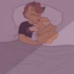 bed blush duo female furniture male male/female pillow romantic romantic_couple sleeping sketchyemi one_piece go1den_(wanda_fan_one_piece) wanda_(one_piece) canid canine canis domestic_dog fox hybrid mammal minkmen_(one_piece) murid murine rat rodent 1:1